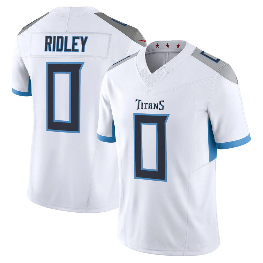 Fenge T.Titans #0 Calvin Ridley Player White 2025 Vapor Limited Home Game Stitched Jerseys