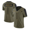 Fenge T.Titans #11 Jermaine Johnson II Player Olive Salute to Service Limited Home Game Stitched Jerseys