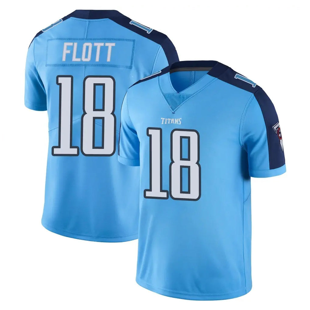 Fenge T.Titans #18 Cor'Dale Flott Player Light Blue Limited Color Rush Home Game Stitched Jerseys
