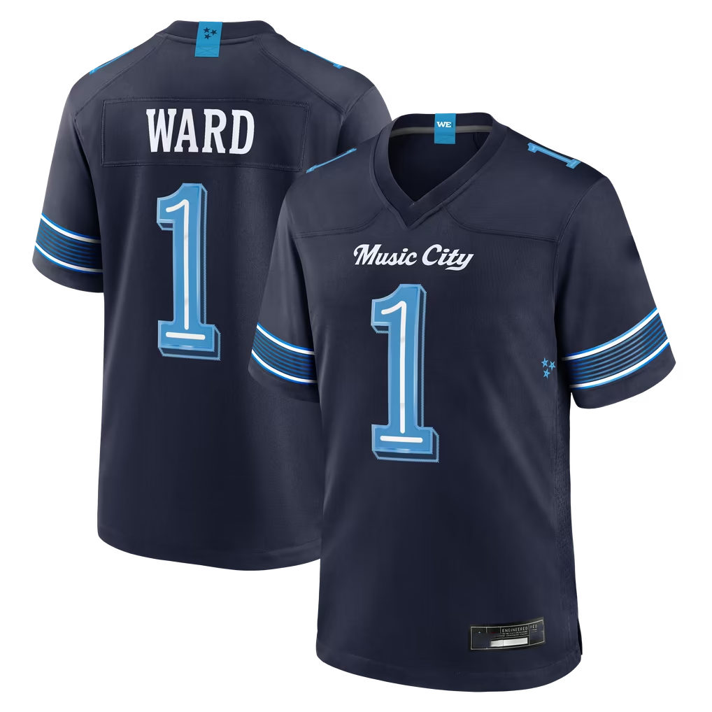Fenge T.Titans #1 Cameron Ward Navy 2026 Rivalries Collection Game Stitched Jerseys