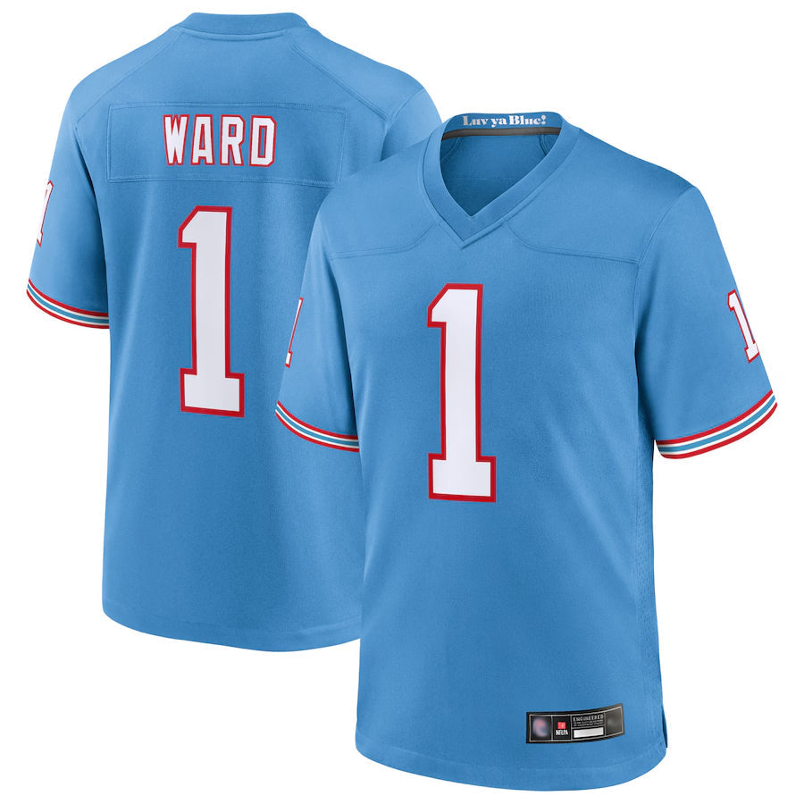 Fenge T.Titans #1 Cameron Ward Player Light Blue Replica Limited Game Stitched Jerseys