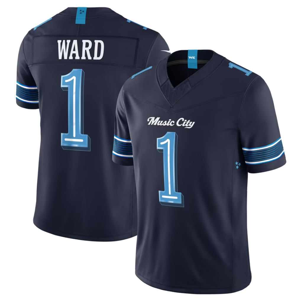 Fenge T.Titans #1 Cameron Ward Player Navy 2026 Rivalries Collection Limited Home Game Stitched Jerseys
