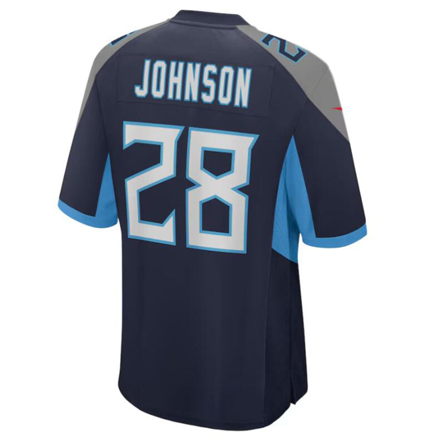 Fenge T.Titans #28 Chris Johnson Navy Retired Player Game Jersey American Stitched Football Jersey