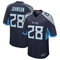 Fenge T.Titans #28 Chris Johnson Navy Retired Player Game Jersey American Stitched Football Jerseys
