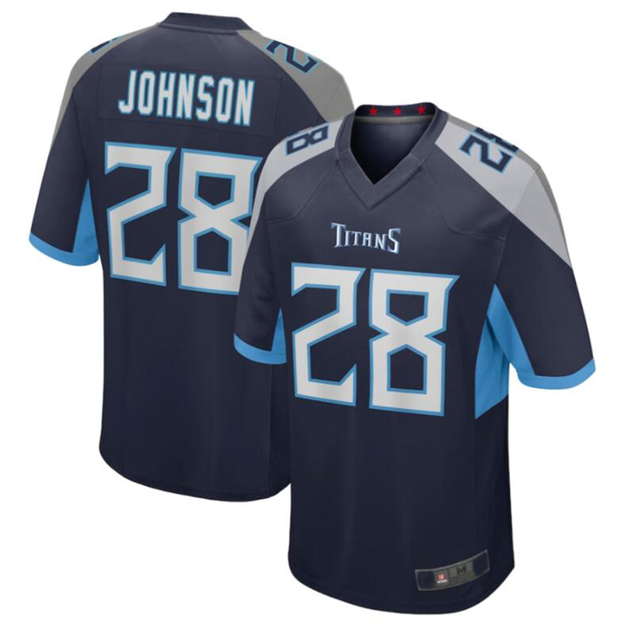 Fenge T.Titans #28 Chris Johnson Navy Retired Player Game Jersey American Stitched Football Jerseys