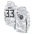 Fenge T.Titans #33 Cedric Gray Player Camo Arctic Salute to Service Pullover Hoodies Home Game Stitched Jerseys