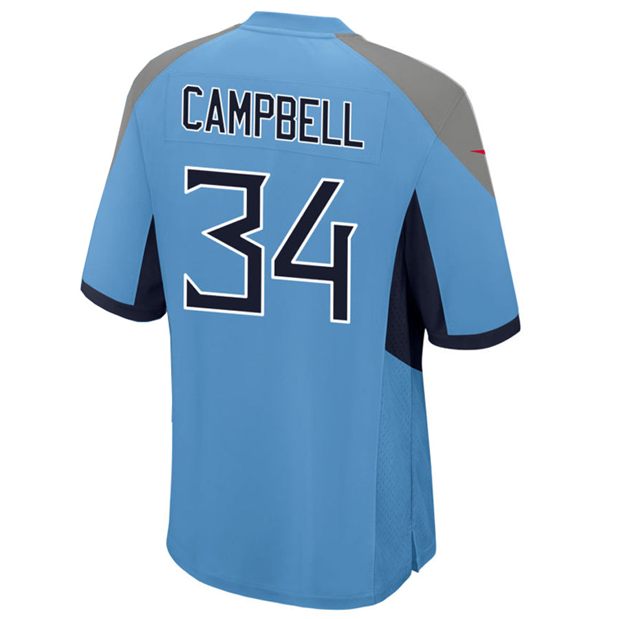 Fenge T.T.Titans #34 Earl Campbell Player Light Blue Home Game Football Jerseys