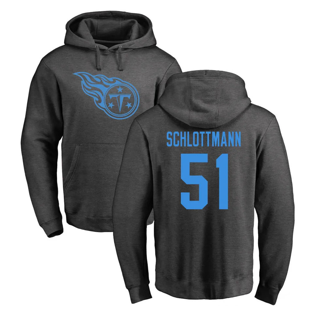 Fenge T.Titans #51 Austin Schlottmann Player Ash One Color Pullover Hoodies Home Game Stitched Jerseys