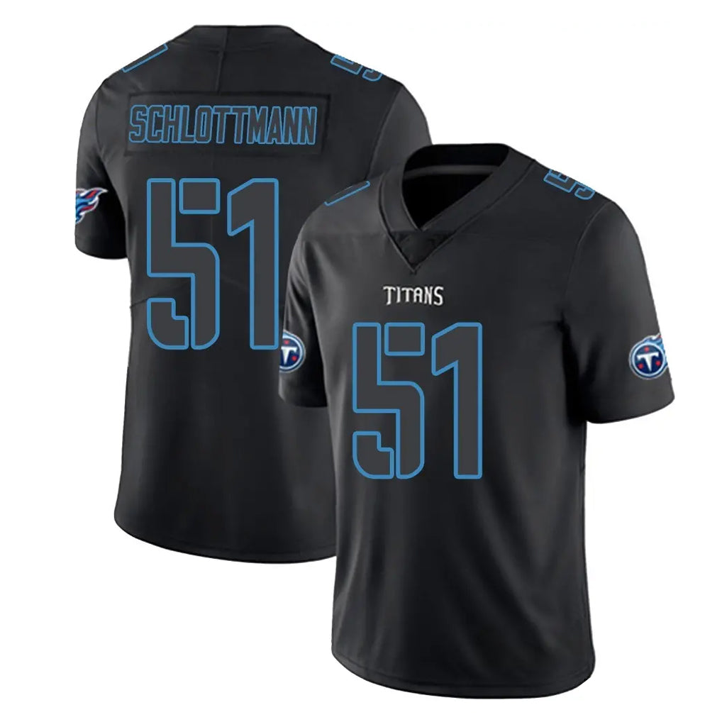 Fenge T.Titans #51 Austin Schlottmann Player Black Impact Limited Home Game Stitched Jerseys