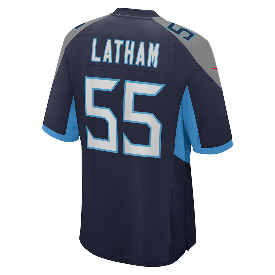 Fenge T.Titans #55 JC Latham Player Navy Home Game Stitched Jerseys