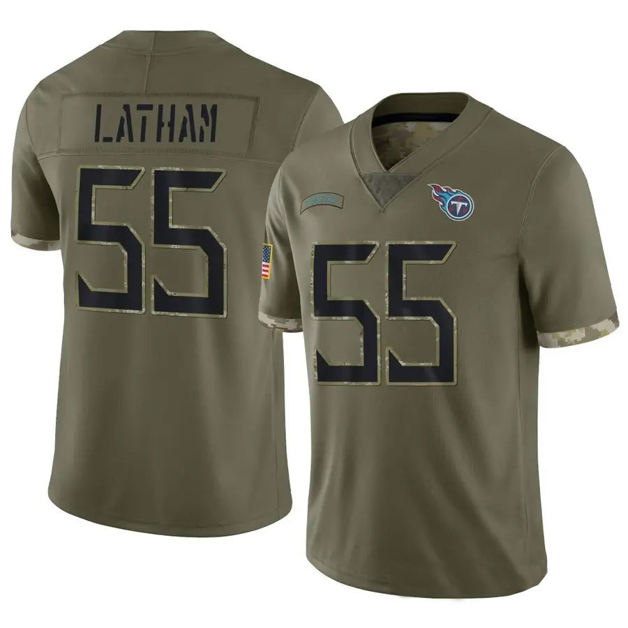 Fenge T.Titans #55 JC Latham Player Olive Salute To Service Limited Stitched Jerseys