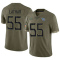 Fenge T.Titans #55 JC Latham Player Olive Salute To Service Limited Stitched Jerseys