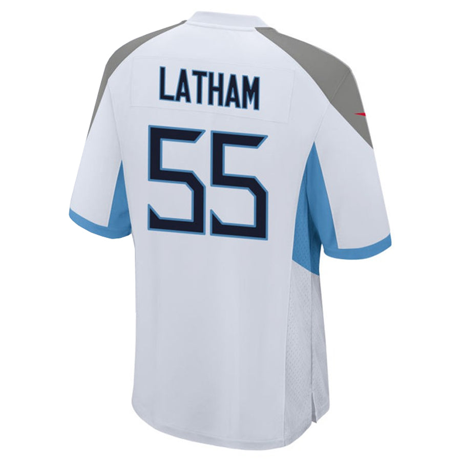 Fenge T.Titans #55 JC Latham Player White Home Game Stitched Jerseys