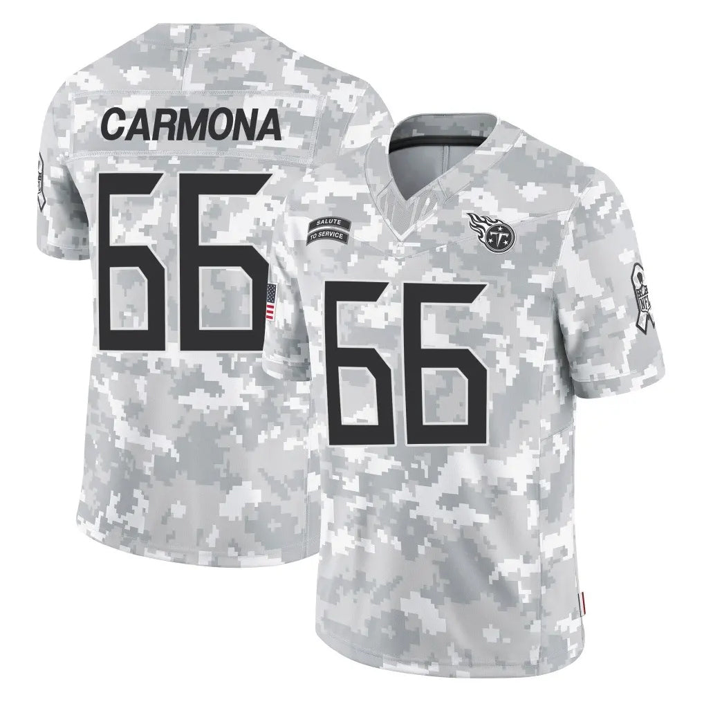 Fenge T.Titans #66 Fernando Carmona Jr. Player Arctic Camo Limited Salute to Service Home Game Stitched Jerseys