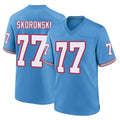 Fenge T.Titans #77 Peter Skoronski Player Light Blue Oilers Throwback Home Game Stitched Jerseys