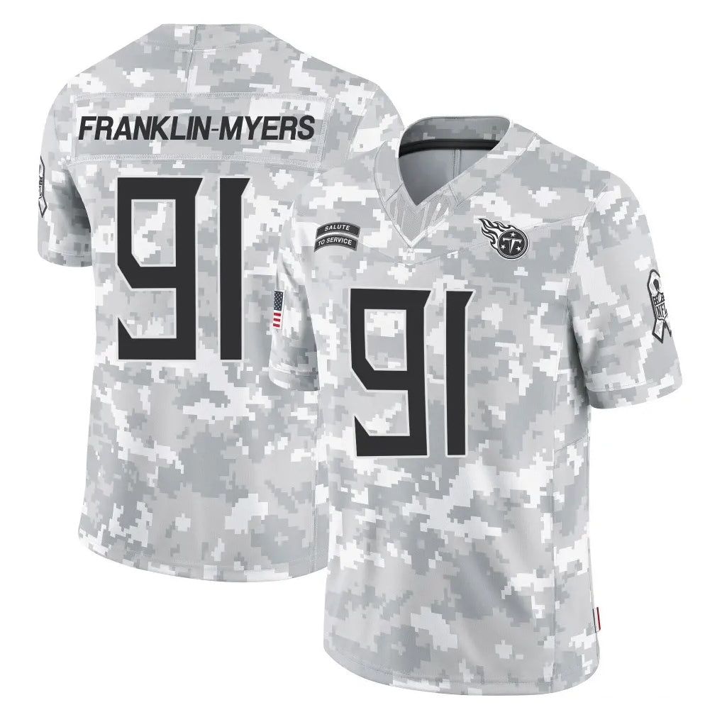 Fenge T.Titans #91 John Franklin-Myers Player Arctic Camo Limited Salute to Service Home Game Stitched Jerseys