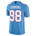Fenge T.Titans #98 Jeffery Simmons Light Blue Team Vapor F.U.S.E. Stitched Limited Jerseys