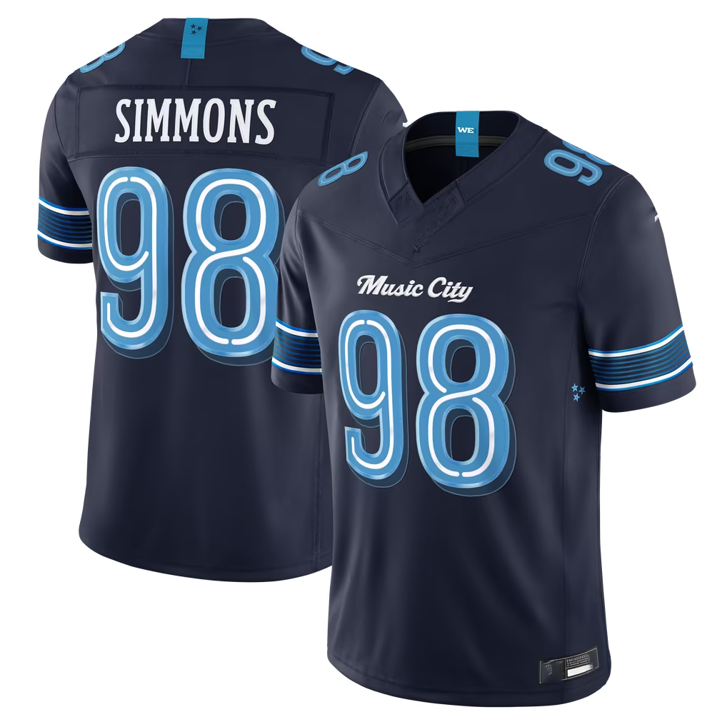 Fenge T.Titans #98 Jeffery Simmons Navy 2026 Rivalries Collection Limited Stitched Jerseys