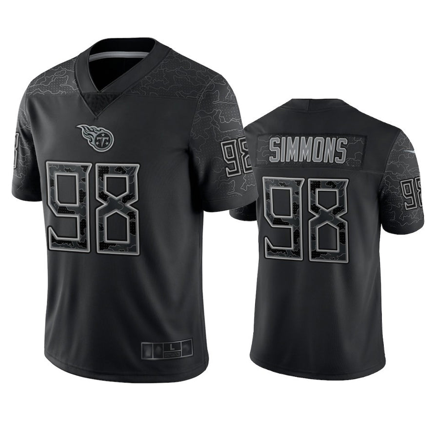 Fenge T.Titans #98 Jeffery Simmons Player Black RFLCTV Limited Stitched Jerseys