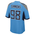 Fenge T.Titans #98 Jeffery Simmons Player Light Blue Home Game Stitched Jerseys