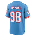 Fenge T.Titans #98 Jeffery Simmons Player Light Blue Throwback Alternate Game Stitched Jerseys