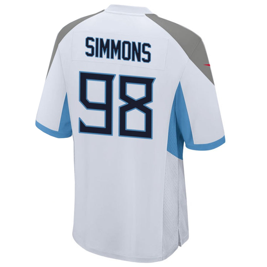 Fenge T.Titans #98 Jeffery Simmons Player White Home Game Stitched Jerseys