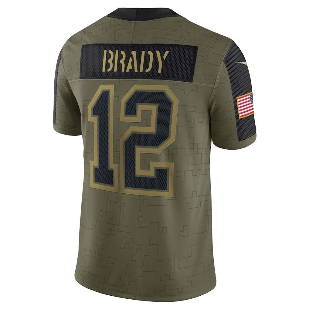 Fenge TB.Buccaneers #12 Tom Brady Player Olive Salute To Service Stitched Jerseys