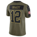 Fenge TB.Buccaneers #12 Tom Brady Player Olive Salute To Service Stitched Jerseys