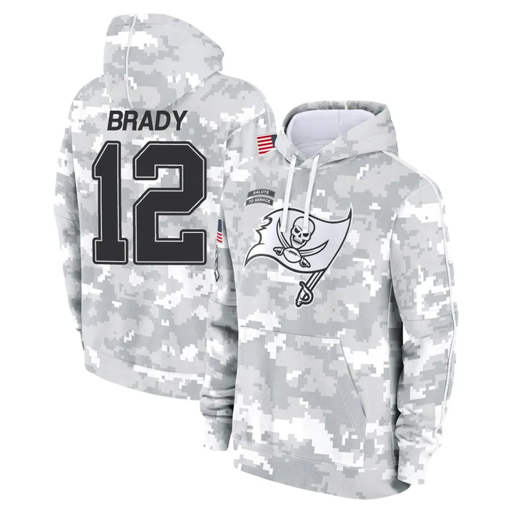 Fenge TB.Buccaneers #12 Tom Brady Player Salute to Service Hoodies Stitched Jerseys