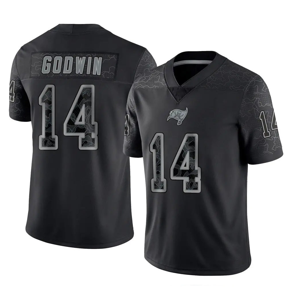 Fenge TB.Buccaneers #14 Chris Godwin Jr. Player Black Reflective Limited Home Game Stitched Jerseys