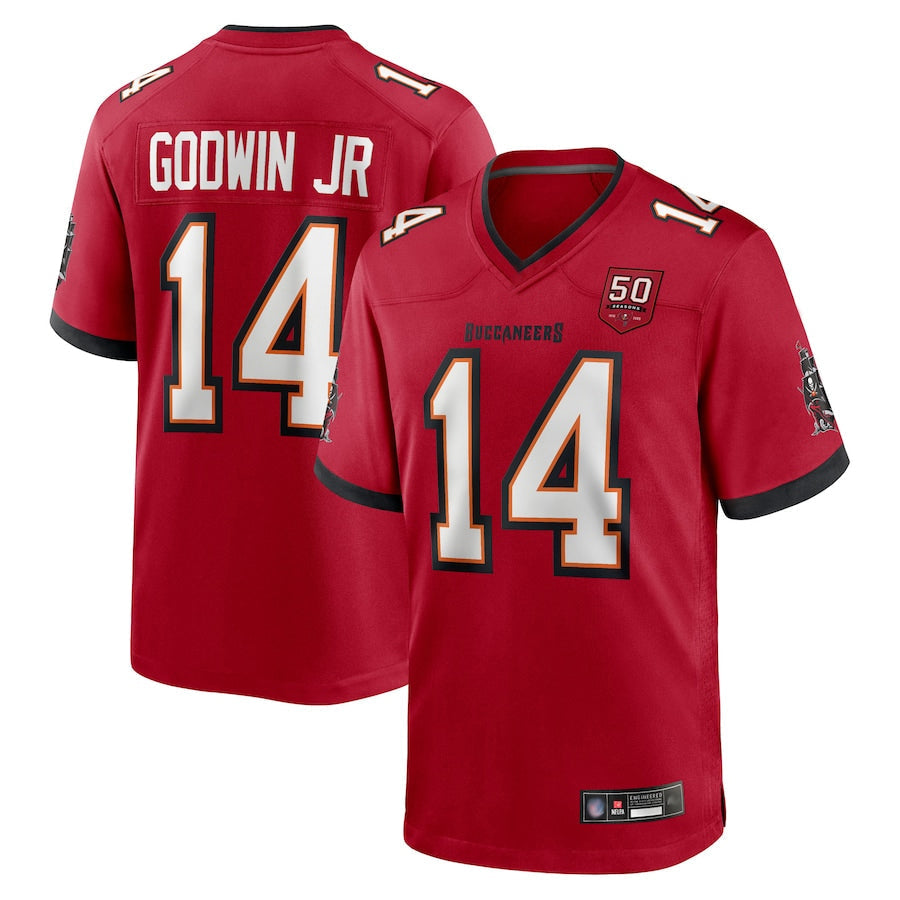 Fenge TB.Buccaneers #14 Chris Godwin Jr. Player Red 50th Anniversary Game Stitched Jerseys