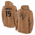 Fenge TB.Buccaneers #15 Tez Johnson Player Brown Limited Salute to Service Pullover Hoodies Game Stitched Jerseys