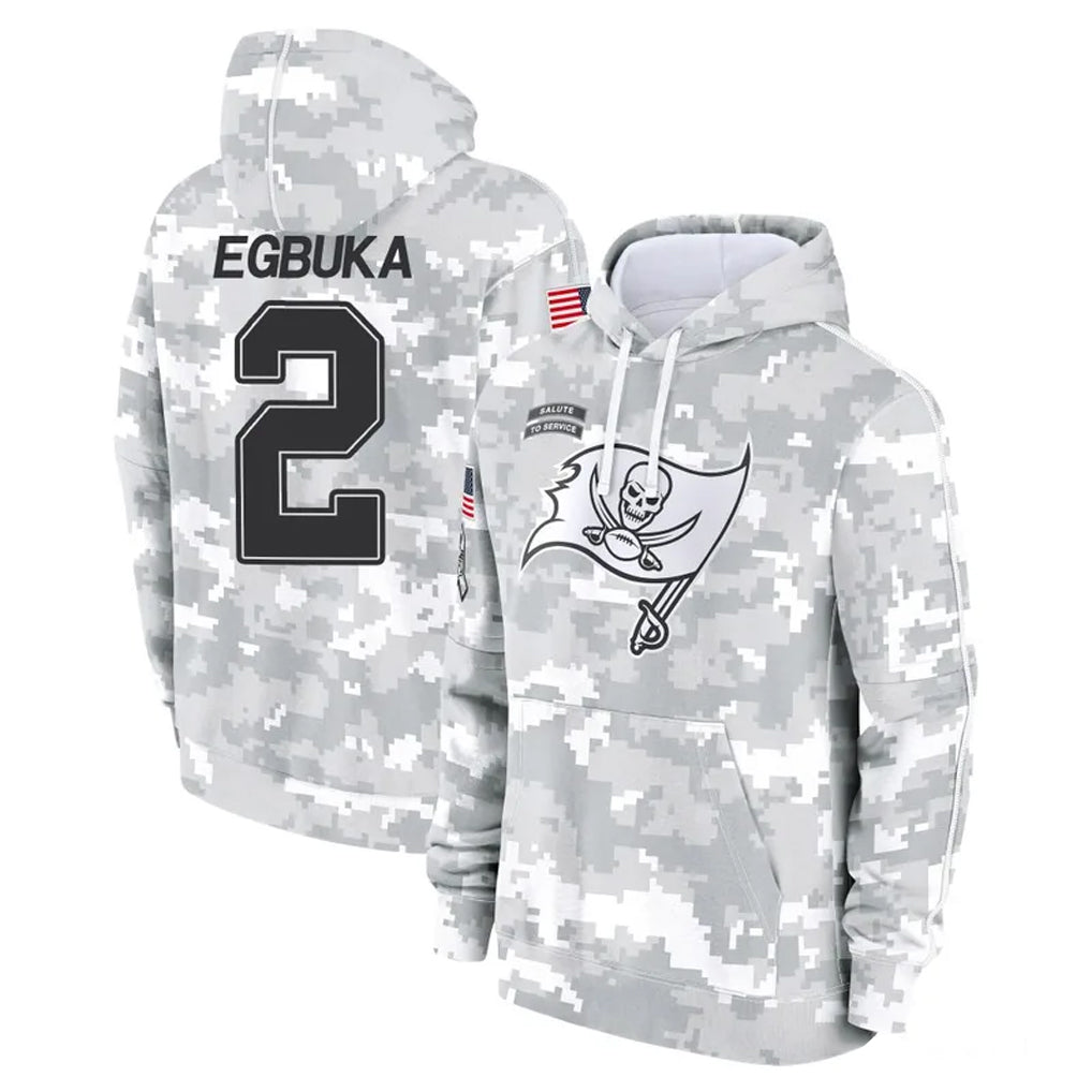 Fenge TB.Buccaneers #2 Emeka Egbuka Player Arctic Camo Limited Salute to Service Pullover Hoodies Game Stitched Jerseys