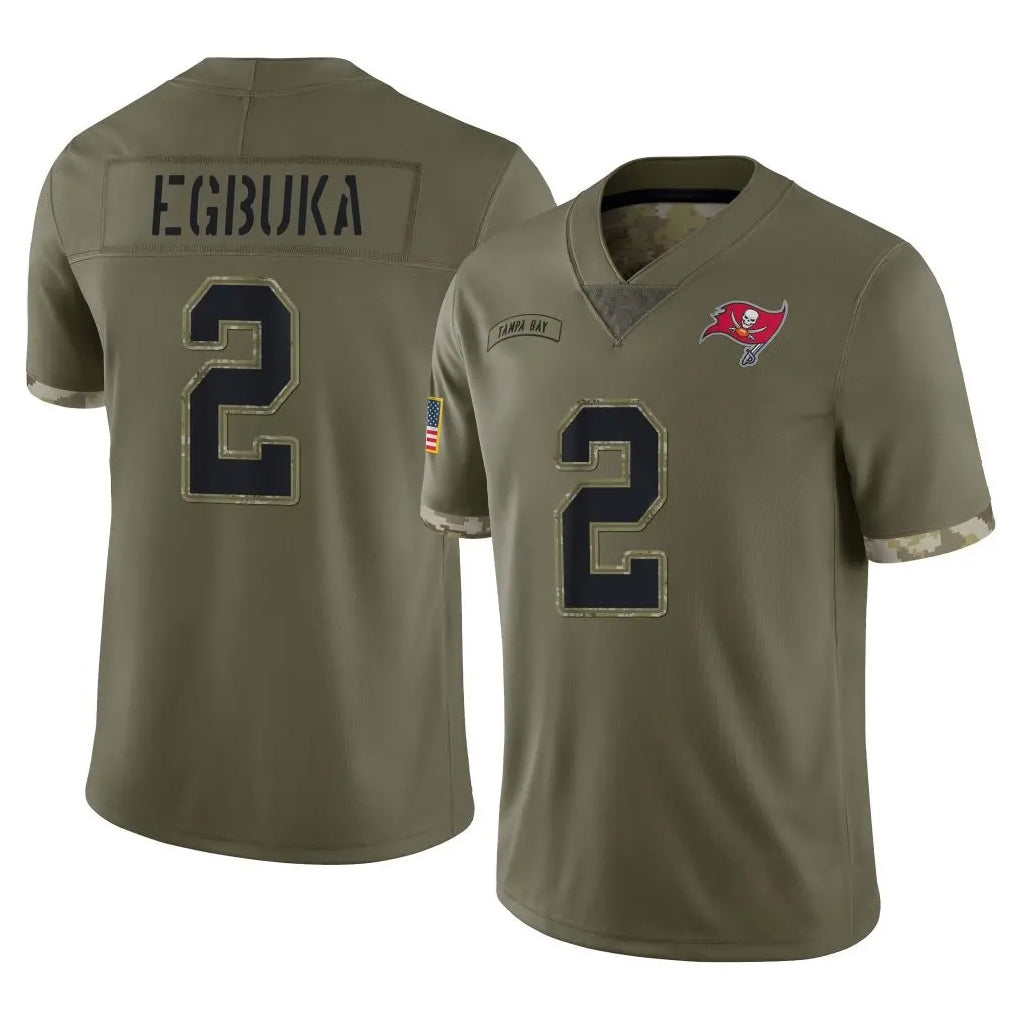 Fenge TB.Buccaneers #2 Emeka Egbuka Player Olive Limited Salute To Service Home Game Stitched Jerseys