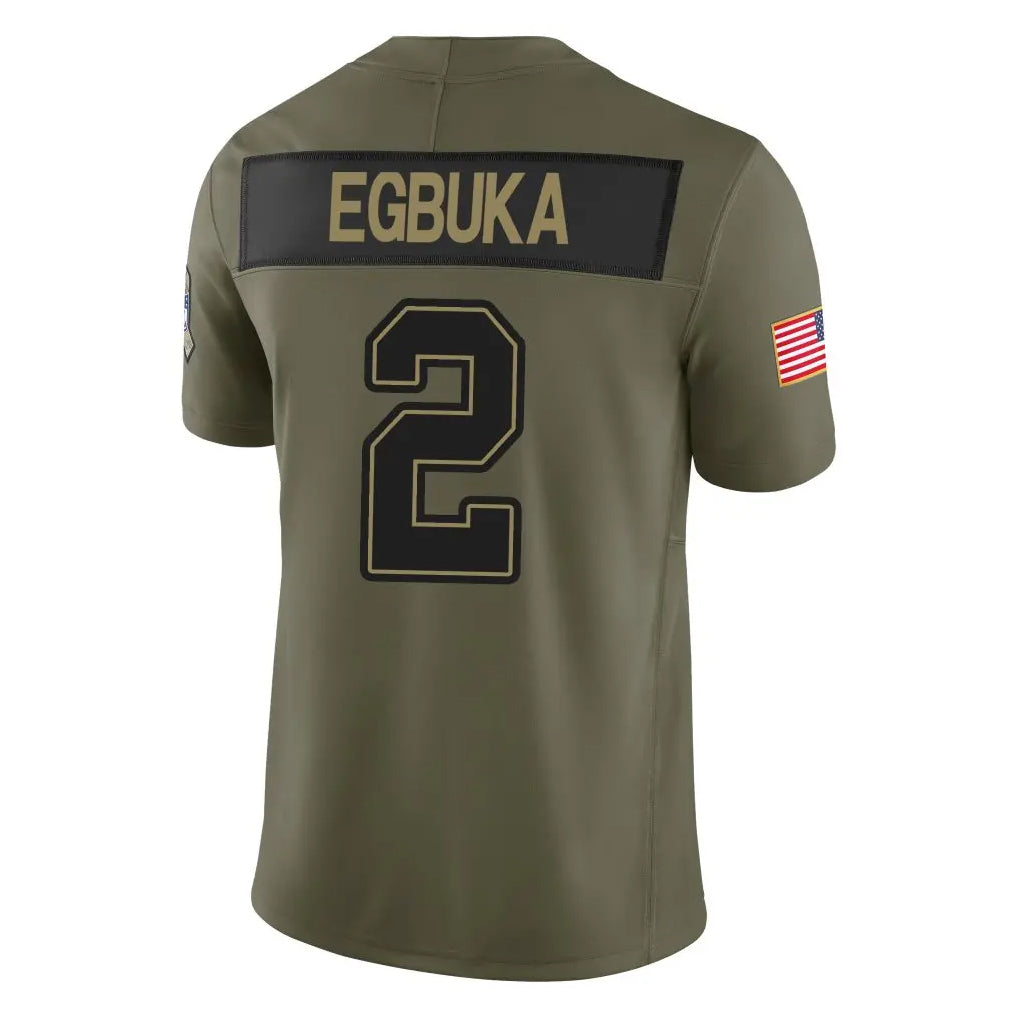 Fenge TB.Buccaneers #2 Emeka Egbuka Player Salute to Service Limited Olive Stitched Jerseys