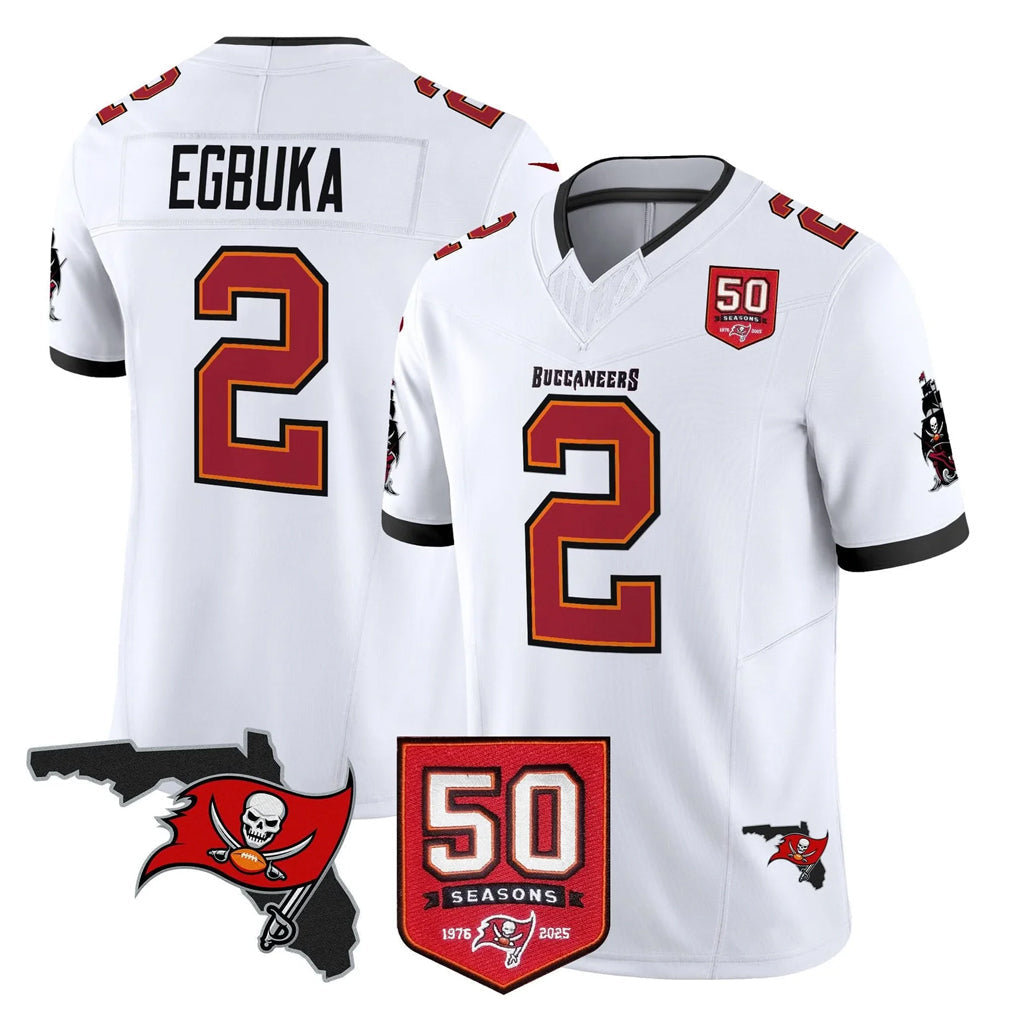 Fenge TB.Buccaneers #2 Emeka Egbuka Player White Limited 2026 Season Vapor F.U.S.E. Home Game Stitched Jerseys