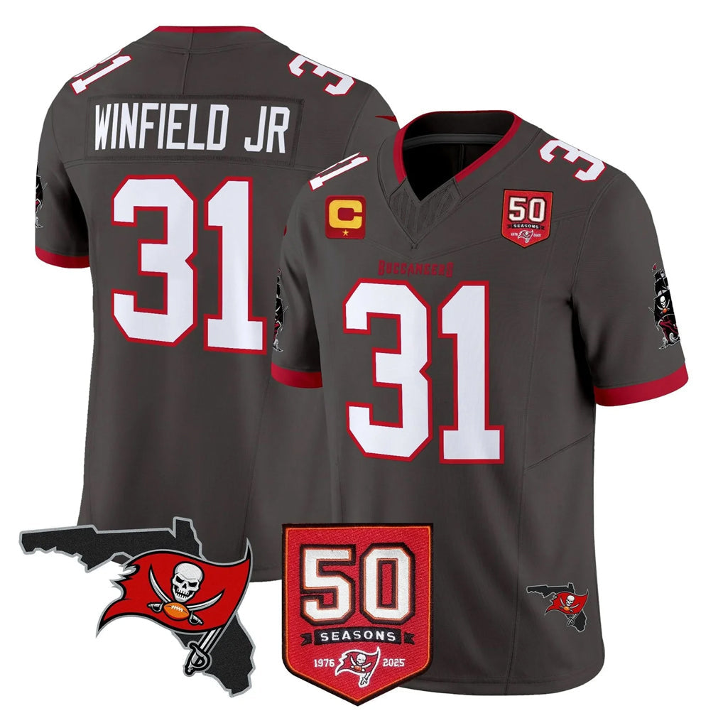 Fenge TB.Buccaneers #31 Antoine Winfield Jr. Player Pewter Limited 2026 Season Vapor F.U.S.E. Home Game Stitched Jerseys