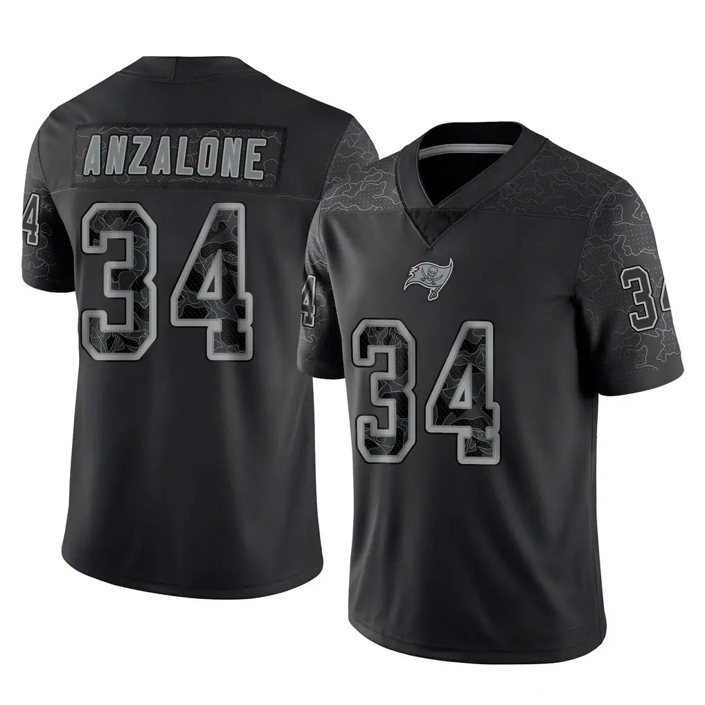 Fenge TB.Buccaneers #34 Alex Anzalone Player Black Reflective Limited Home Game Stitched Jerseys