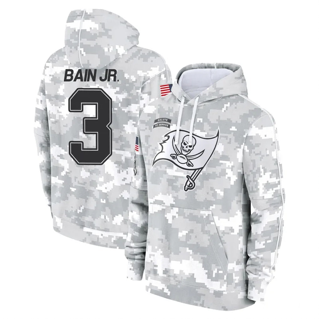 Fenge TB.Buccaneers #3 Rueben Bain Jr. Player Arctic Camo Limited Salute to Service Pullover Hoodies Game Stitched Jerseys