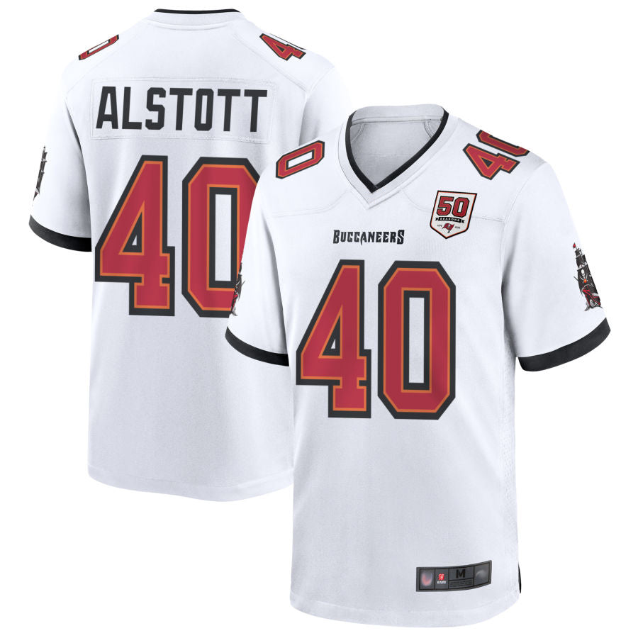 Fenge TB.Buccaneers #40 Mike Alstott Player White 50th Anniversary Game Stitched Jerseys