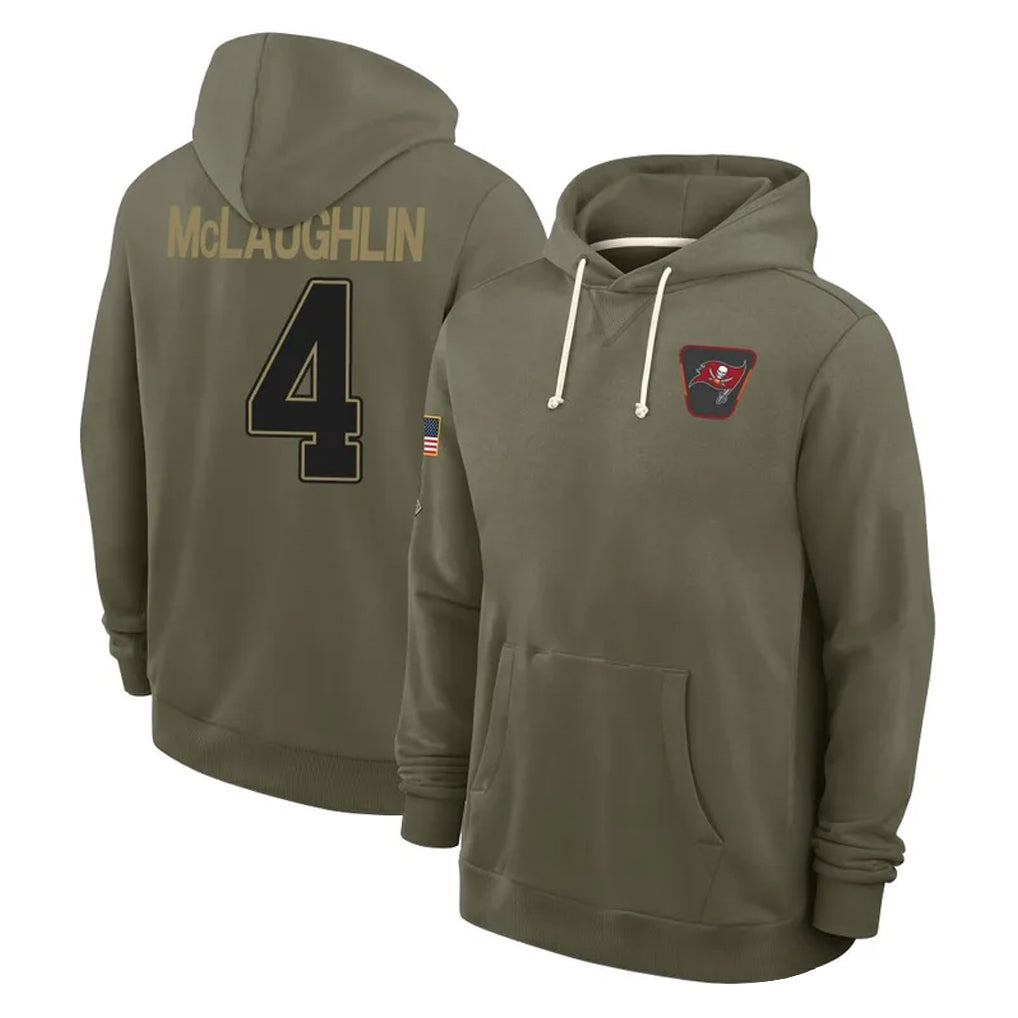 Fenge TB.Buccaneers #4 Chase McLaughlin Player Olive Salute to Service Pullover Hoodies Limited Stitched Jerseys