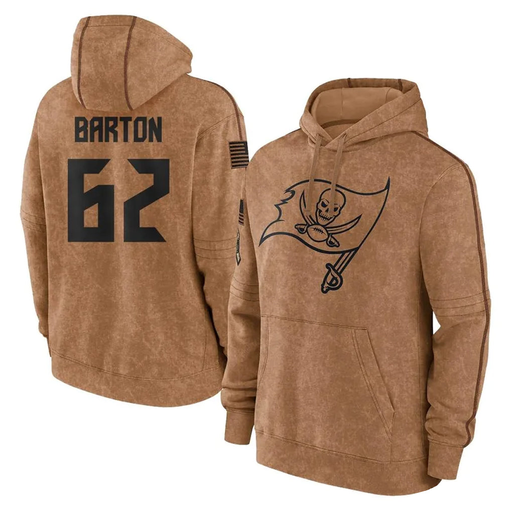 Fenge TB.Buccaneers #62 Graham Barton Player Brown Limited Salute to Service Pullover Hoodies Game Stitched Jerseys