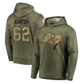 Fenge TB.Buccaneers #62 Graham Barton Player Olive Salute to Service Pullover Hoodie Home Game Stitched Jerseys