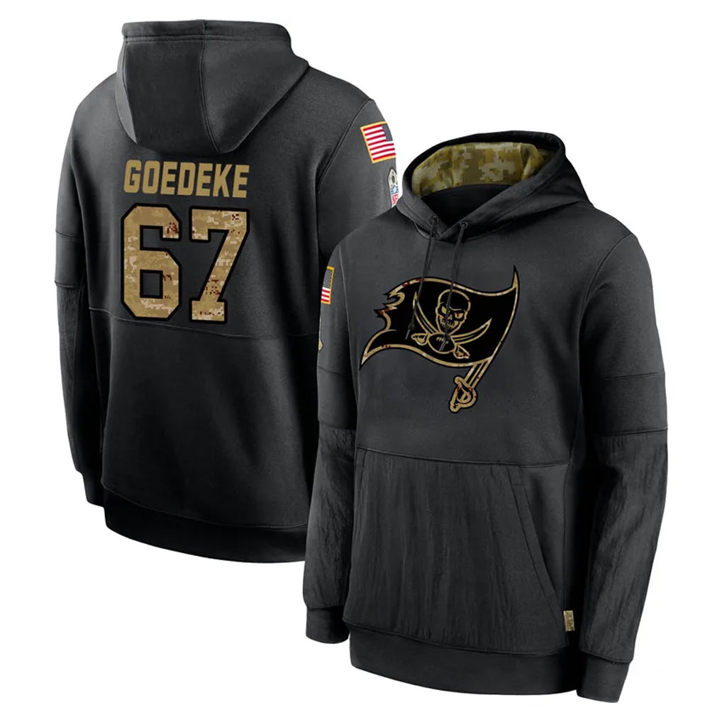 Fenge TB.Buccaneers #67 Luke Goedeke Player Black Salute to Service Sideline Performance Pullover Hoodies Home Game Stitched Jerseys