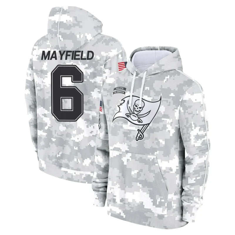 Fenge TB.Buccaneers #6 Baker Mayfield Player Salute to Service Hoodies & T-Shirts Stitched Jerseys