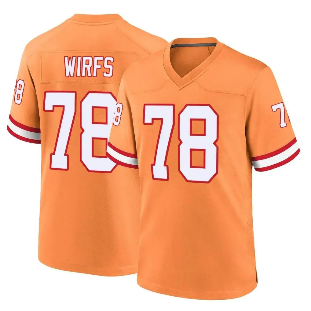 Fenge TB.Buccaneers #78 Tristan Wirfs Player Orange Throwback Home Game Stitched Jerseys