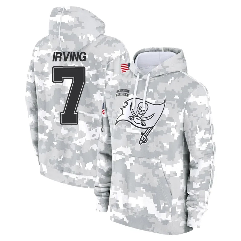 Fenge TB.Buccaneers #7 Bucky Irving Player Arctic Camo Salute to Service Hoodies Stitched Jerseys