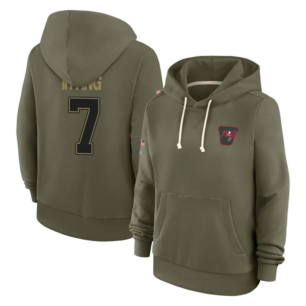 Fenge TB.Buccaneers #7 Bucky Irving Player Olive Salute To Service Hoodies Stitched Jerseys
