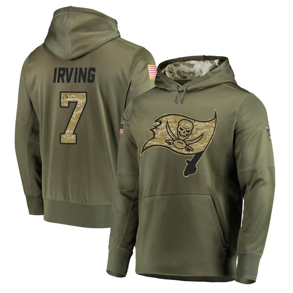 Fenge TB.Buccaneers #7 Bucky Irving Player Olive Salute To Service Limited Hoodies Stitched Jerseys
