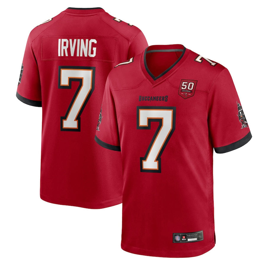 Fenge TB.Buccaneers #7 Bucky Irving Player Red 50th Anniversary Game Stitched Jerseys